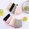 Chaussettes de femmes invisibles élastiques non glissées Summer Half Palm Cotton Sock Slippers Open Toe