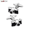 Couchettes Savoyshi Nouveauté Caméra Cuffer Cufflinks Mens Couchettes de manchette en émail