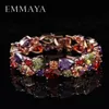 Emmaya Factory Price Mona Lisa Multicolor Cubic Zircon Bracetes Bangles Luxury Wedding for Women Crystal Jewelry 240423