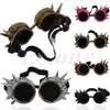 Vintage Retro Victoriaanse Gothic Cosplay Rivet Steampunk Goggles -bril Lassen Punk 5 Colors WY27031 306E