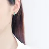 Boucles d'oreilles étalon ES024 ZFSilver S925 Silver Coréen Fashion Fresh Simple Green Black Agate Blue Sand Blanc Bijoux Femmes Match-All Man