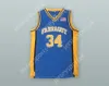 Anpassad Nay Mens Youth/Kids Kevin Garnett 34 Farragut Career Academy Blue Basketball Jersey Top Stitched S-6XL