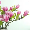 Dekorativa blommor en enda gren känner magnolia falskt hemrum dekoration blommor brölloph dekor konstgjord blommig