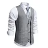 Mens Kilobyte Plaid Suit Vest Vintage Vneck Business Casual Tresbutton Wistcoat 240507