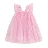 Girl Dresses Pudcoco Infant Kids Baby Princess Dress Sparkle Heart Print Sleeveless Party Tulle Fairy Costume With Wings 6M-4T