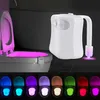 Smart Motion Capteur de toilette Seat Night Light 16 couleurs rétro-éclairage étanche pour le bol de salle de bain lampe LED WC 240508