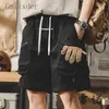 Men's Shorts American High Street Black Overalls Men Summer Outdoor Workwear Casual Loose Versatile Functional Fashionable Mid-pants