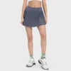 Ll-201 Mesh Side Pleat Skirts Yoga Short Women's Tennis Leisure Sports Fitness High Waist Pleated Skirt Pants