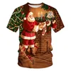 T-shirts Christmas Tree Snowman Gedrukte Holiday Party Mens Unisex Fashion T-Shirt Childrens Round Neck Casual Short Sleevel2405