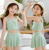 Summer's Children's Two Pezzi Swimsuit Girls Cine Swimwear Plaid Sweet Sweet Childre