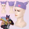 Chapeaux hearttesteel set cosplay beanie purple beanies cap chapeau headgear jeu lol déguise bandeau halloween fête costume accessory