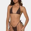 Cinghia da bagno da bagno da bagno sexy bikini costume da bagno bruno verde scuro abbraccio tranquillità rilassarsi nella nostra serena collezione di lussuosi abbigliamento da spiaggia