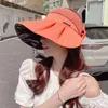 Wide Brim Hats Fashion Femmes Sunshade Chapeau Outdoor Place Top vide Top Suncap Femme Été anti-ultraviolet Sunhat Bowknot Caps