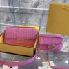 Baguette Bag Cosmetic Bags Cases Crossbody Bags Fendibags Handbags Purse Chain Shoulder Bag Letter Genuine Leather Flap Golden Hasp Handle Tote Removable 497