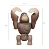 Miniature Nordic Wooden King Kong Dolls Figurine Gorilla Figurine sospese Monkey Decorazioni per la casa Accessori per artigianato marrone Ornamento Doni