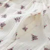 Damska odzież sutowa wiosna /jesień bawełniana krepa pielęgniarska piżama cienka i urocza kreskówka długoterminowa nocna koszulka nocna luźna sukienka nocna