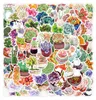 100pcs lot Graffiti autocollants emballent des dessins de dessins animés mignons plants verts succulents vent pour tablette de tablette de voiture créative décalcomanies entièrement 1423207