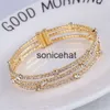 Bangle hand bracelet chain bracelets for women gold plated bangle personalised love multi-layer full drill cross openings bracelet link chain Love Designer women 01