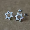 925 Orecchini da stella da David Sterling Silver Star stelle Tiny Pendientes per donne Homme Bijoux Simple Piercing Body Jewelry 240506