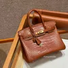 Top All fait à la main exclusif exclusif personnalisé 30cm Alligator Handbag Business Fashion Fashion's Cuir Crossbody Bag de haute qualité Sac d'embrayage pratique Boutique Boutique