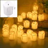 24 -stcs flikkeren LED kaarsen tealights noremoteremote controle kaarsen vlamloos met batterij voor huwelijkshome kerstdecors 240430