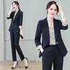 Autres vêtements vintage veste imprimée Blazer Camisole Pantalon Pantalon THR PIÈCE ÉLÉGANT FEMMES PANTAL SUITE SUMPROSS