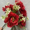 Fleurs décoratives Simulation Bouquet 6 Head Bobo Peony Flower Wedding Curb Set Home El Pographie Décoration