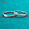 Paar ringen smyoue% 925 sterling zilveren mosonietring voor heren paren valentijnsdag geschenk platina vergulde unisex ring wx