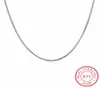 Lekani 2 tailles disponibles réel 925 STERLING Silver 1mm Slim Box Chain Collier Womens Mens Kids 4045 cm bijoux Kolye Collares8328572