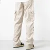 Herrenhosen Baggy mit geradlinigem amerikanischem Stil für Männer trendige Weitbeinlagen-langen Hose Frühlingssportkleidung