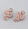Diseñador 925 Plata Collar de oro de 18 km Mujer Vintage Vintake Snake Diamond Pendants Collar Trendy Animal Jewelry Fiesta de bodas de Navidad