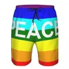Pantalones cortos para hombres natación de verano troncos de la playa tablero de surf de la playa pantalones de ropa masculina paz