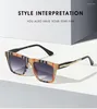 Zonnebrillen dames gestreepte luipaardprint frame glazen luxe krassen asferische harslens zon