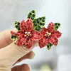 Brooches Personnalité Géométrique Rouge rouge double fleur Brooch rétro Full Force