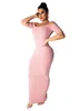 基本的なカジュアルドレス女性ソリッドカラーロングスカートYホルターチューブトップ半袖ドレス2021Women夏のドロップデリバリーアパレルレディースC OTD04