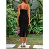 Lässige Kleider Frauen Midi Bodycon Kleid Sommergurt