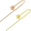 Orecchini a pennagliera stelle d'oro autentica linea per le donne gioielli raffinati Au750 Rosa Nappa giallo Drop Birthday Regalo