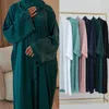 Ubranie etniczne 2024 Ramadan satyn Abayas dla Dubai Women Kimono Cardigan Eid Djellaba Jalabiya Muzułmańska sukienka Turcja Kaftan Arabic Open Abaya