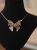 Ketens westerse antieke ontwerpontwerper vintage vlinder ketting vol met diamanten qingdao oude zware industrie