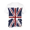 Herrdräkter B6269 T-shirts Union Jack 3D Print UK TSHIRT TOPS Män kvinnor mode hip hopp tees skjorta pojke flicka hajuku kläder