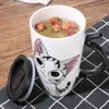 600ml Cute Cat Ceramics Coffee Mug with Lid Large Capacity Animal Mugs Creative Drinkware Coffee Tea Cups Novelty Gifts Milk Cup 2980