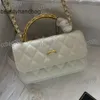 Chanells Cchanel Chanelllies кожаный пакет для лопаток Woc CC Женский металлический стеганый стеганый плеч