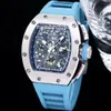 011-fm in acciaio inossidabile da uomo automatico orologio scheletro numeri arabi numeri arabo sapphire cristallo oversize data orologio orologio da polso di lusso 5 colori