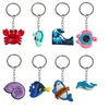 Keychains Lanyards Ocean World Keychain Key Ring pour filles mignon SILE Chain Adt Gift Boys Keyring Scolarbag approprié Bandi