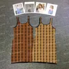 F Jacquard Vest Robe Souples sans manches Robes de corps Femmes Robe mince pour design de fête Robes en tricot vintage