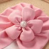 Big Flower Turban Baby Hats Faux Cashmere Pearl born Beanies Headwraps Boutique Infant Boys Girls Caps Headwear 240430