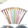 Ballpoint en gros de gros diamant mignon mignon de métal rétractable stylos à cristaux pour filles femmes mariage de douche nuptiale décor cadeaux de bureau d'école Supplies