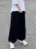 Kvinnor Pants Capris Houzhou Harajuku Strtwear Khaki Cargo Pants Women Orize Pockets Hip Hop Black Wide Leg Byxor för kvinnliga koreanska mode Y240509