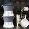Silikonowa kula lodowa klapa do układania kuchennego powolnego topnienia piłki lodowej okrągła galaretka tworząca pleśń do koktajlowego napoju whisky