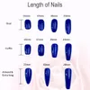 Handmade Almond Press on Nails Reusable Adhesive False Full Cover Nail Tips Acrylic Artificial Manicure for Girls Art 240509